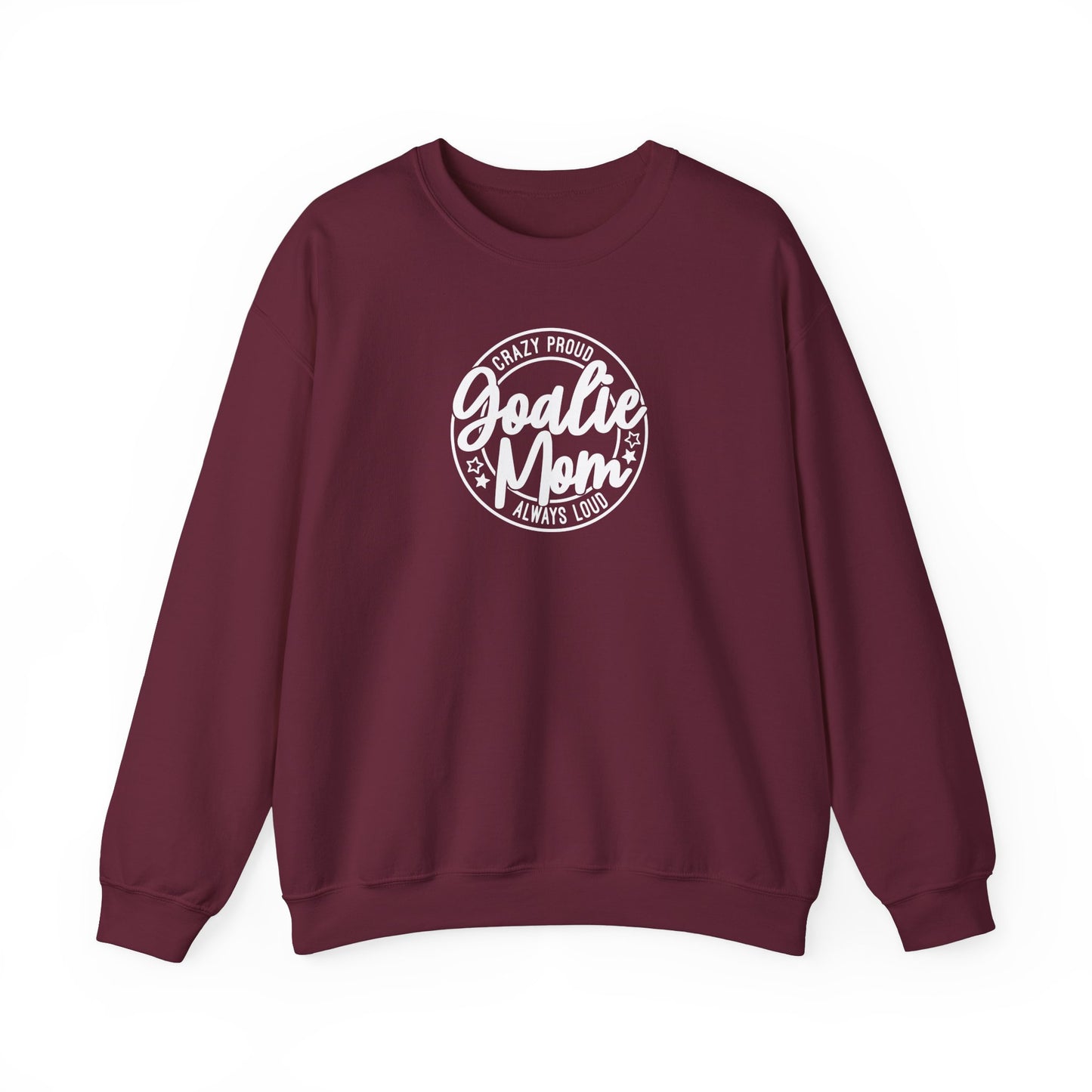 Pull ras du cou pour adulte « Maman gardienne de but folle et fière »