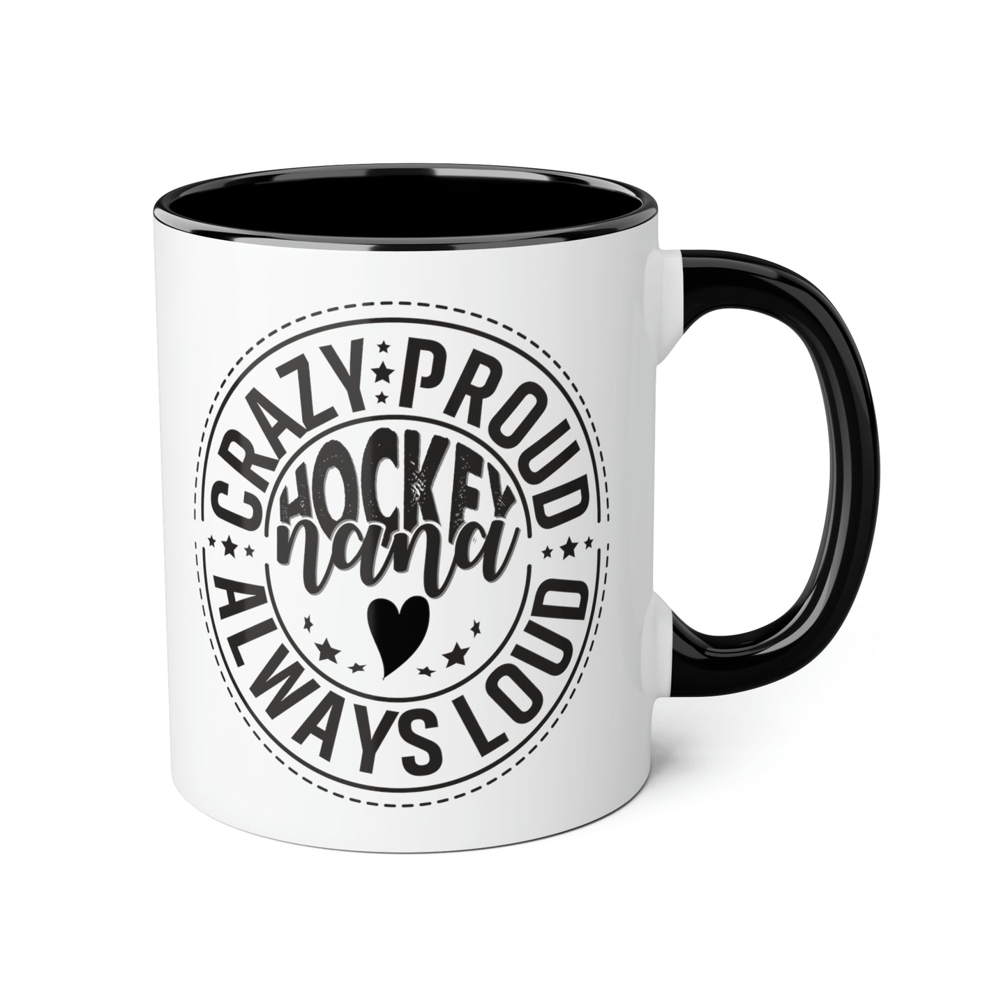 Tasse Crazy Proud Hockey Nana (6 couleurs), 11oz