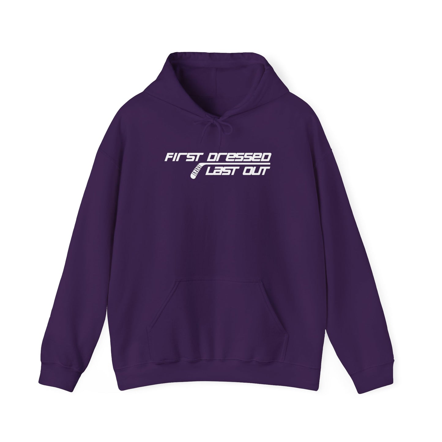 Habillé en premier. Dernier sorti. Sweat à capuche adulte